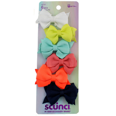 Scunci U Got This Bow Clips, Assorted, 32747, 6 Ct