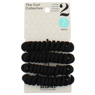 Scunci The Curl Collective No Damage Hair Spirals, Wavy, 4 Ct