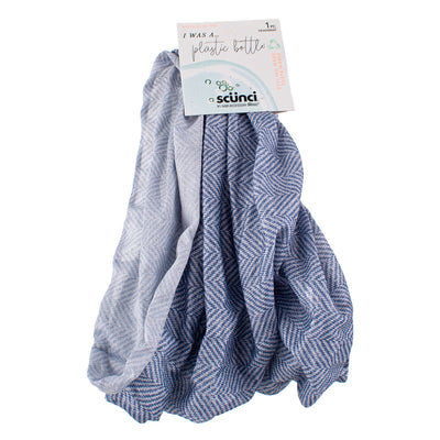 Scunci Earth-Friendly Planet Upcycled Chambray Headwrap (Blue) made from Plastic Bottles