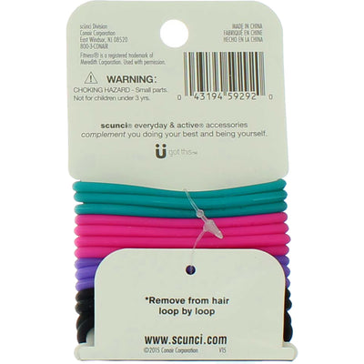 Scunci Everyday & Active Elastic Hair Tie, Assorted Colors, 14 Ct