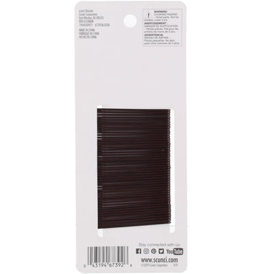 Scunci No Slip Grip All Day Hold Bobby Pins, Metallic Brown, 48 Ct