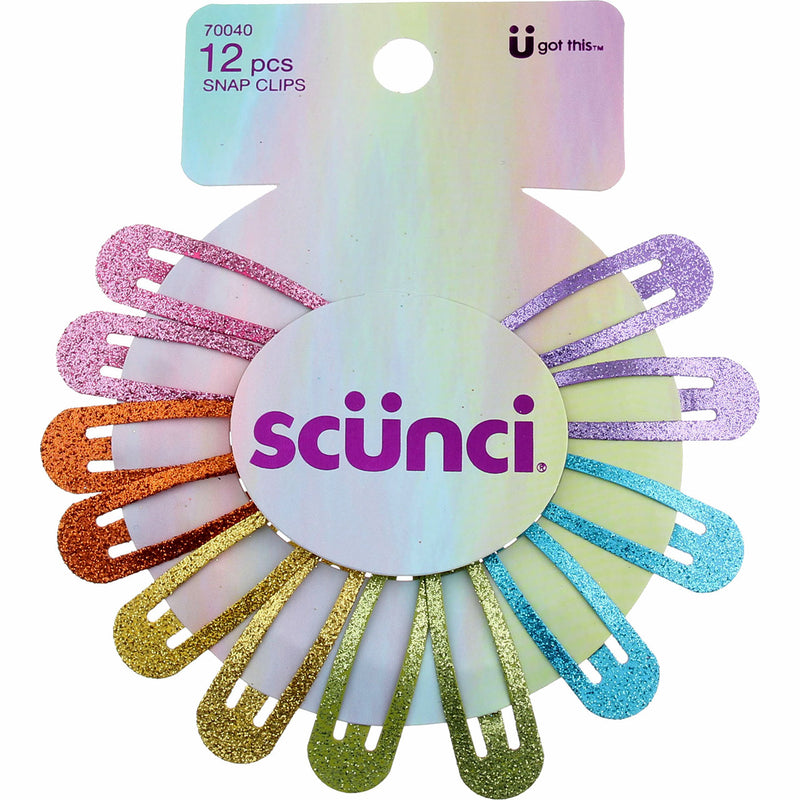Scunci Snap Clips, 12 Ct