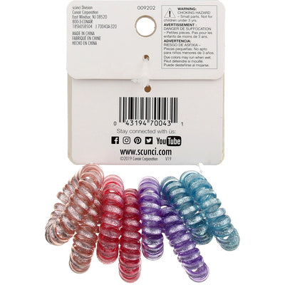 Scunci Spirals Dent-free hold Ponytailers, 8 Ct