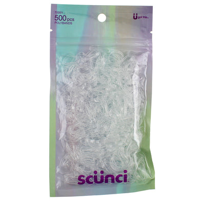 Scunci U Got This Polybands, Clear, 500 Ct