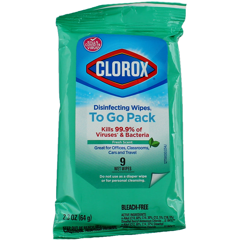 Clorox Disinfecting 9 wet Wipes ,kills cold and flu viruses,(7"*8")(2.3 oz)
