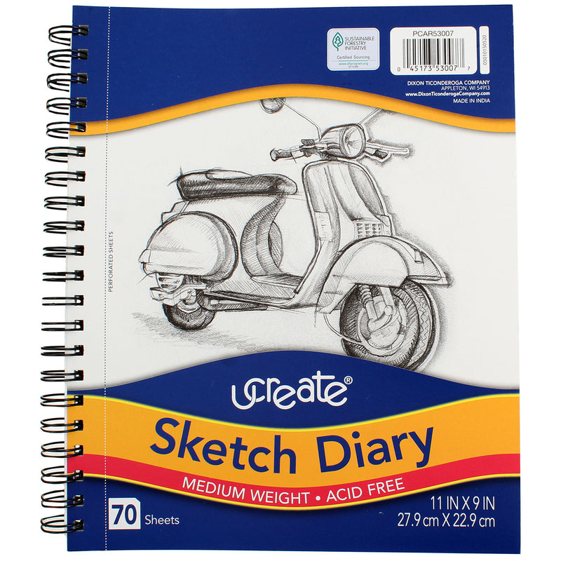 Pacon Ucreate Medium Weight Sketch Diary, 70 Ct