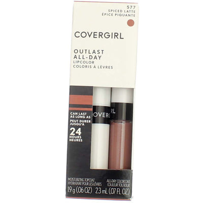 CoverGirl Outlast All-Day Lip Color, Spiced Latte, 0.07 fl oz, 2 Ct