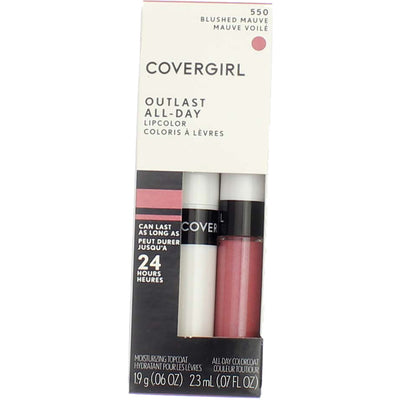 CoverGirl Outlast All-Day Lip Color, Blushed Mauve, 0.07 fl oz, 2 Ct