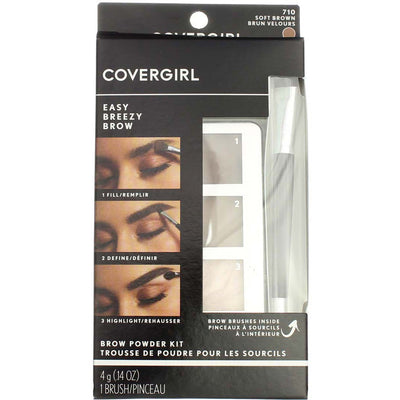 CoverGirl Easy Breezy Brow Powder Kit, Soft Brown 710, 0.14 oz