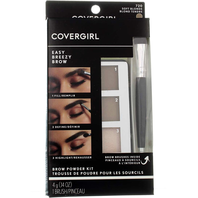 CoverGirl Easy Breezy Brow Powder Kit, Soft Blonde 720, 0.14 oz