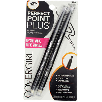 CoverGirl Perfect Point Plus Eyeliner, Black Onyx 200, 0.008 oz, 2 Ct