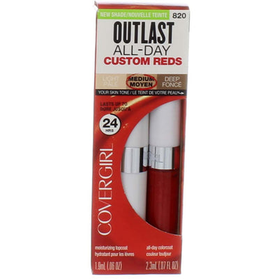 CoverGirl Outlast All-Day Custom Reds Lip Color, You're On Fire, 0.07 fl oz, 2 Ct