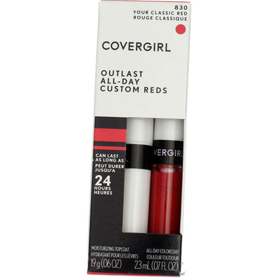 CoverGirl Outlast All-Day Custom Reds Lip Color, Your Classic Red, 0.07 fl oz, 2 Ct