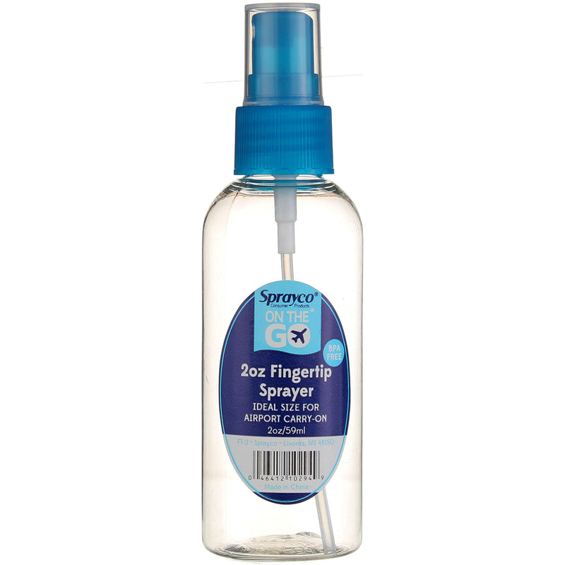 Sprayco On The Go Fingertip Sprayer Bottle, Travel Size, Clear, 2 oz