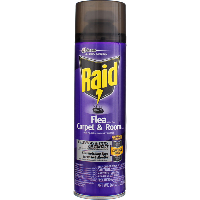 Raid Flea Killer Aerosol Plus Carpet & Room Spray, 16 oz