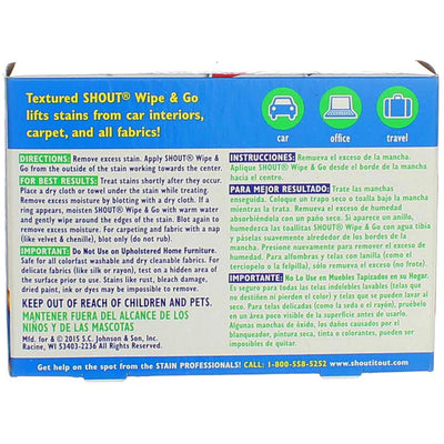 Shout Wipe & Go Instant Stain Remover Wipes, 12 Ct