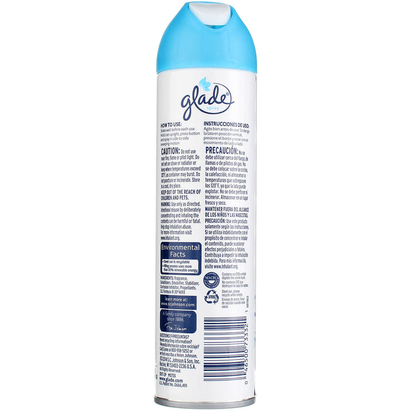 Glade Spray Aerosol, Clean Linen, 8 oz