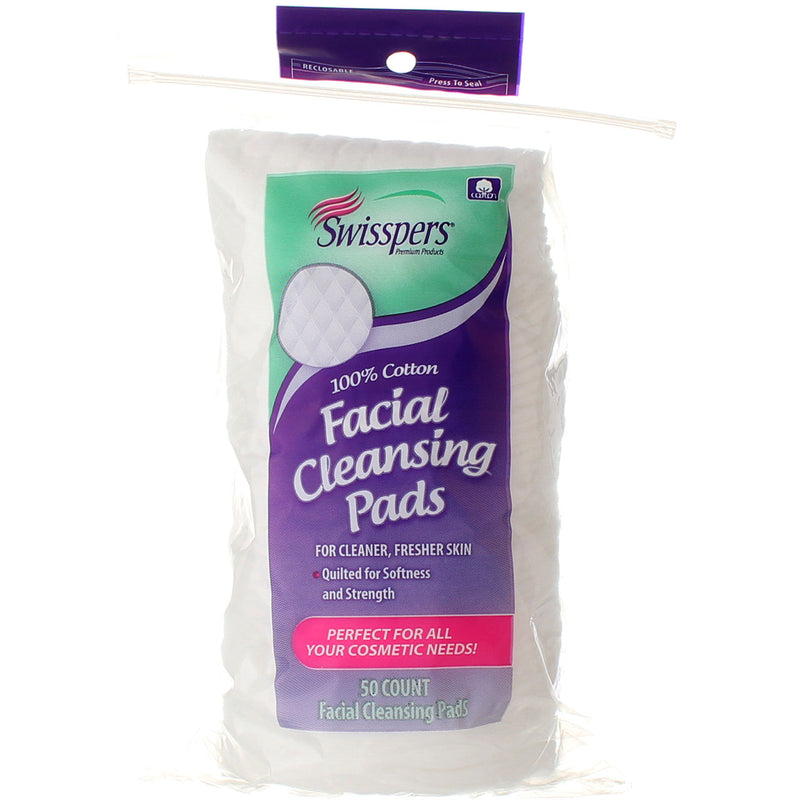 Swisspers Facial Cleansing Pads, 50 Ct