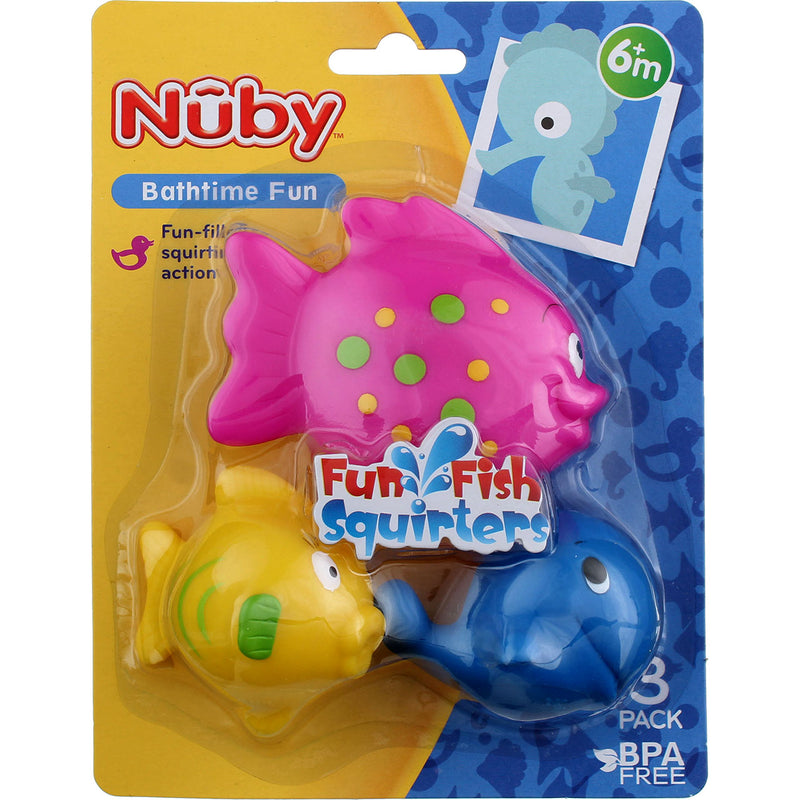 Nuby Fun Fish Squirters, 6m+, 3 Ct