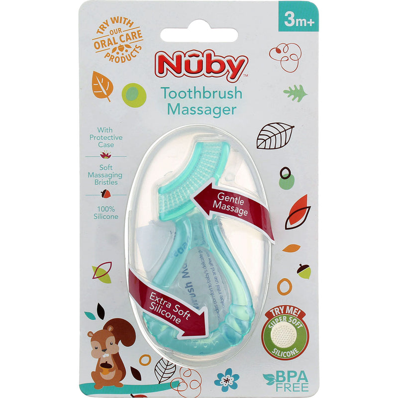 Nuby Toothbrush Massager, 3m+, Assorted Colors