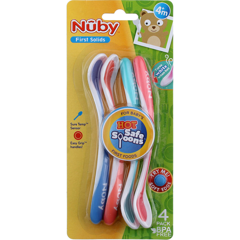 Nuby Hot Safe Feeding Spoons, 4 Count