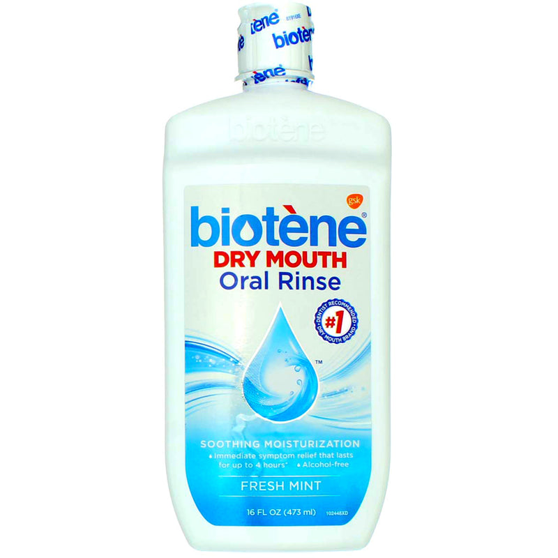 Biotene Oral Rinse Moisturizing Mouthwash for Dry Mouth Relief, Fresh Mint, 16 Oz