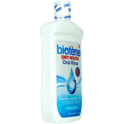 Biotene Oral Rinse Moisturizing Mouthwash for Dry Mouth Relief, Fresh Mint, 16 Oz
