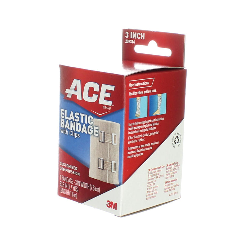 Ace Elastic Bandage with Clips, 3in