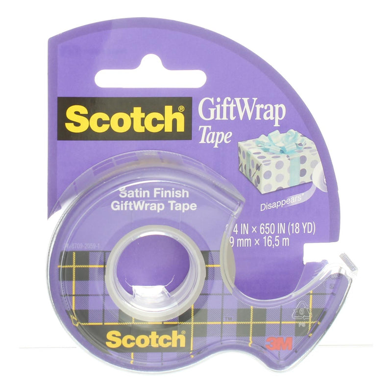 Scotch Gift Wrap Tape, Satin Finish, 0.75in X 650in