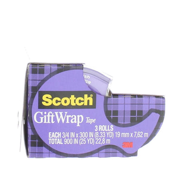 Scotch Gift Wrap Tape, Satin Finish, 0.75in X 300in, 3 Ct