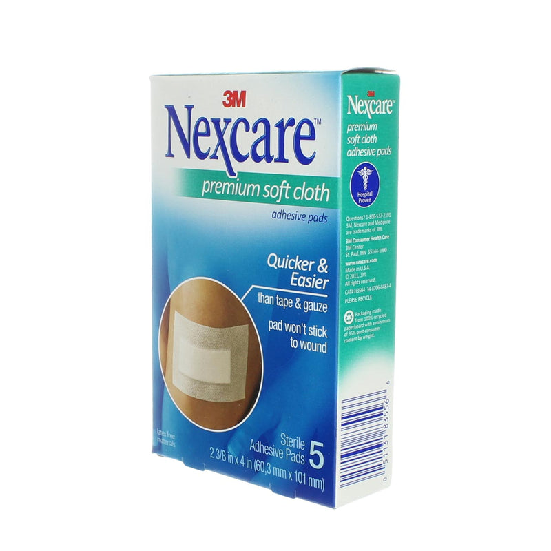 Nexcare Premium Soft Cloth Adhesive Pad, 5 Ct