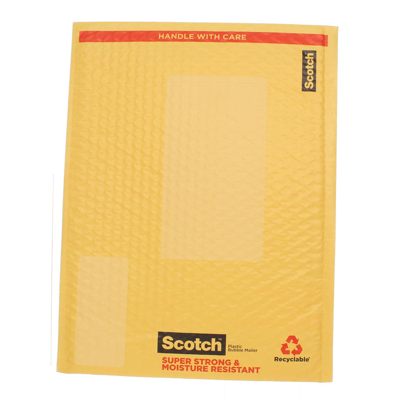 Scotch Plastic Bubble Mailer, Size 5, 10.5in X 15.25in