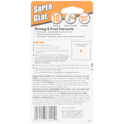 Gorilla Super Glue Tube, 0.11 oz, 2 Ct