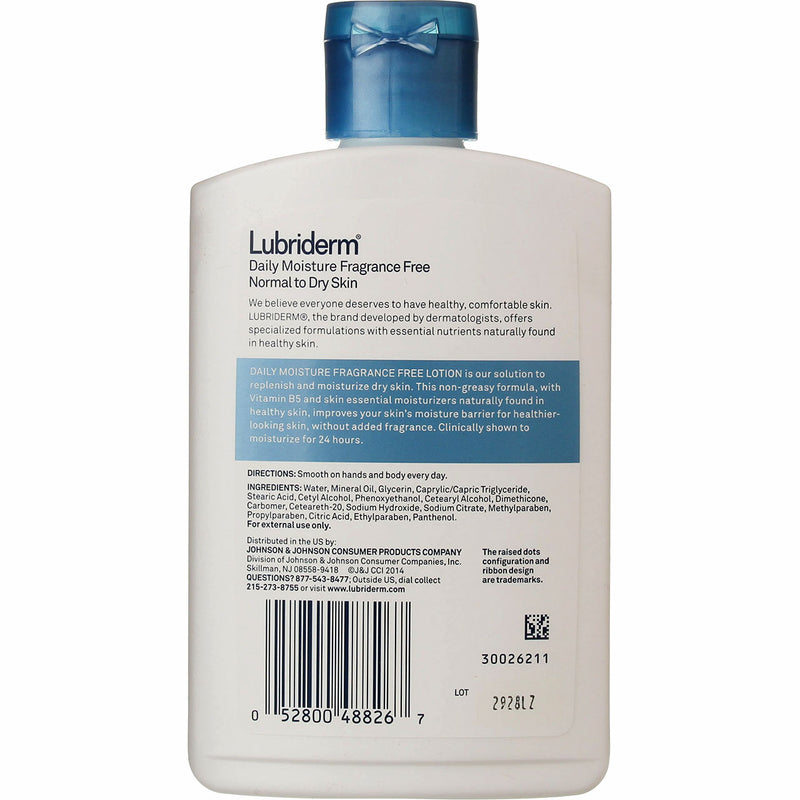 Lubriderm Daily Moisture Lotion, Fragrance Free, 6 fl oz