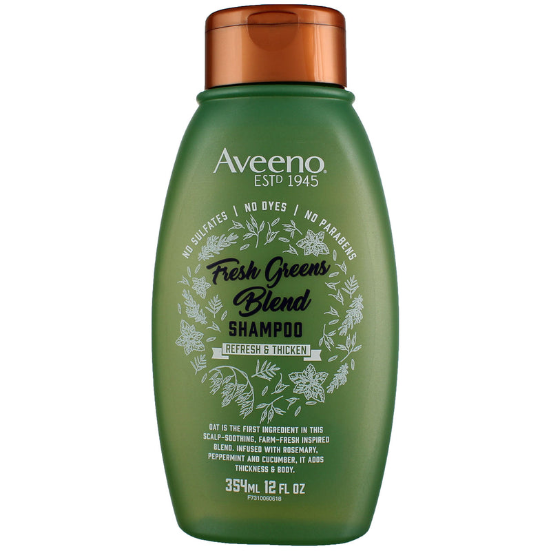 Aveeno Fresh Greens Blend Refresh And Thicken Shampoo, 12 fl oz