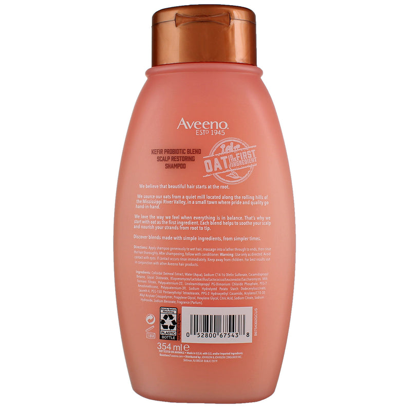 Aveeno Kefir Probiotic Blend Scalp Restoring Shampoo, 12 fl oz