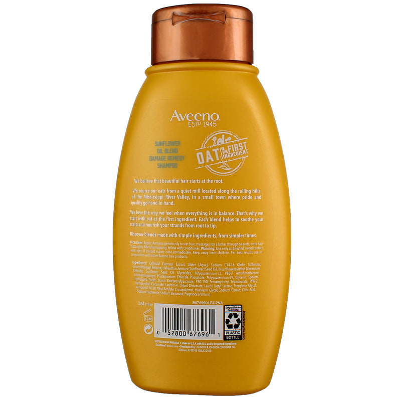 Aveeno Sunflower Oil Blend Damage Remedy Shampoo, 12 fl oz