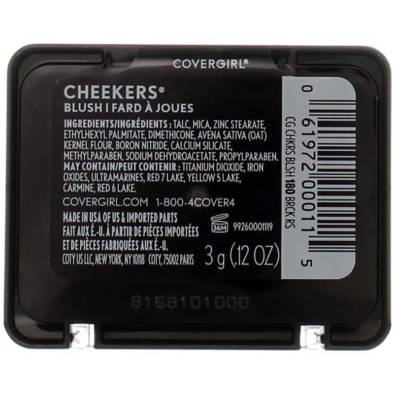 CoverGirl Cheekers Face Blush, Brick Rose 180, 0.12 oz
