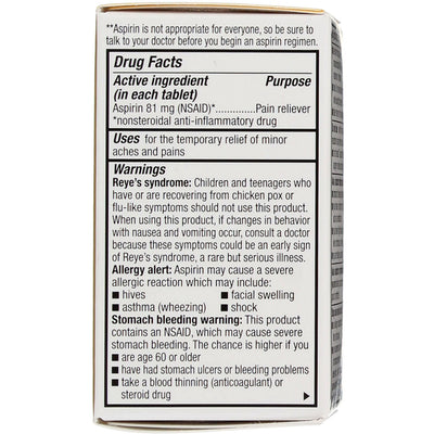 GoodSense Aspirin Pain Reliever Chewable Tablets, Cherry, 81 mg, 36 Ct