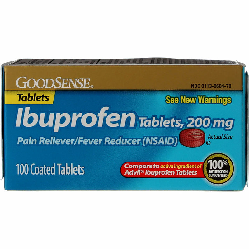 GoodSense Ibuprofen Pain Reliever Coated Tablets, 200 mg, 100 Ct