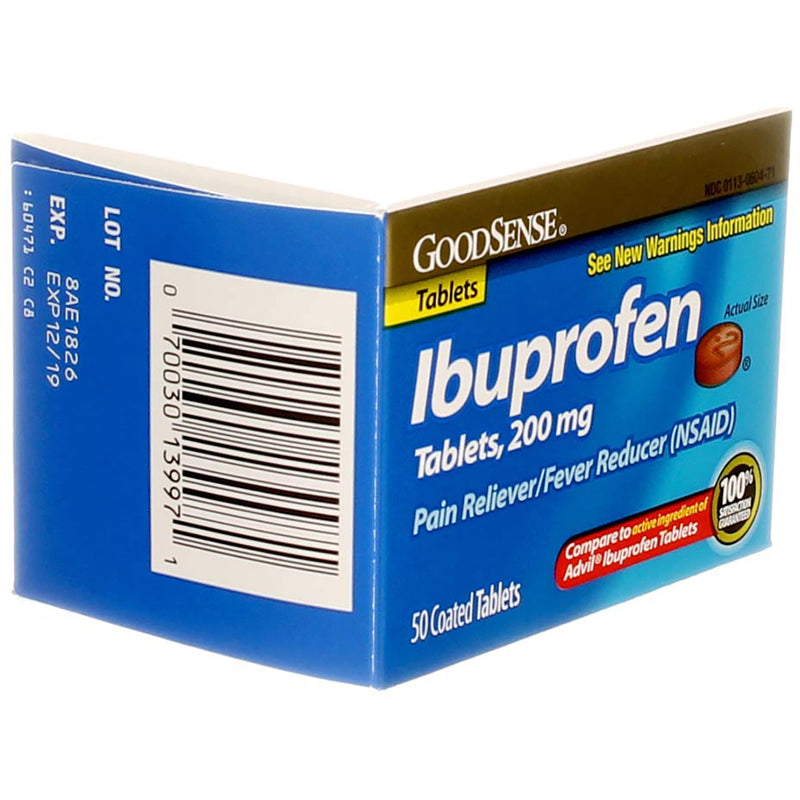 GoodSense Ibuprofen Pain Reliever Coated Tablets, 200 mg, 50 Ct
