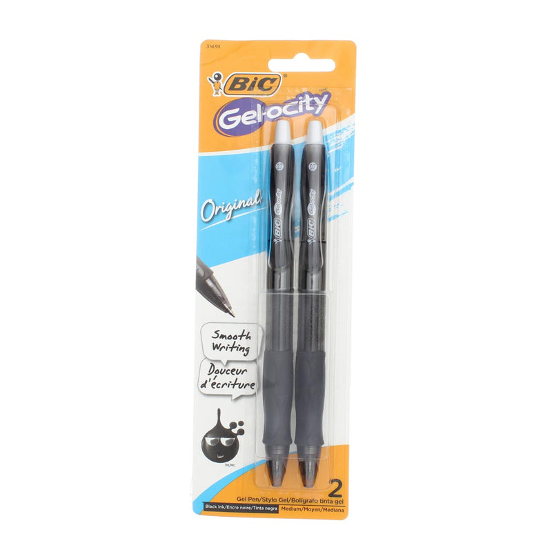  BIC Gel-ocity Original Black Gel Pens, Medium Point