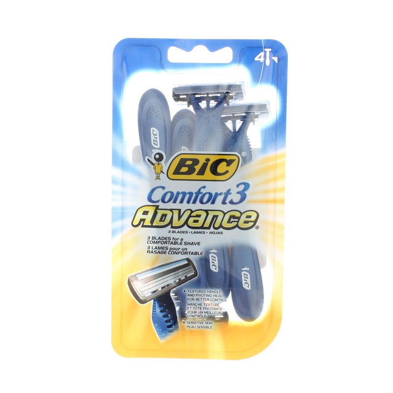 BiC Comfort 3 Advance Disposable Razors, 3 Blades, 4 Ct