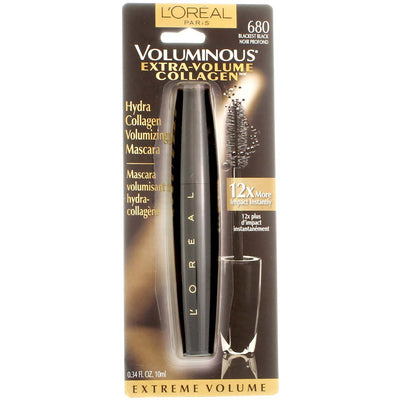 L'Oreal Paris Voluminous Extra-Volume Collagen Mascara, Blackest Black 680, 0.34 fl oz