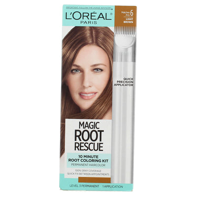 L'Oreal Paris Magic Root Rescue Permanent Hair Color, Light Brown 6
