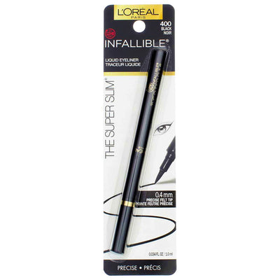L'Oreal Paris Infallible The Super Slim Liquid Eyeliner, Black 400, 0.034 fl oz
