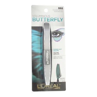 L'Oreal Paris Voluminous Butterfly Washable Mascara, Blackest Black 868, 0.22 fl oz