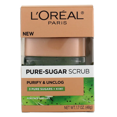 L'Oreal Paris Pure-Sugar Scrub Face Scrub, Purify & Unclog 9.3 oz