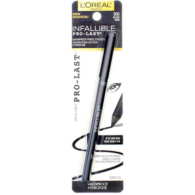 L'Oreal Paris Infallible Pro-Last Eyeliner Pencil, Black 930, Waterproof, 0.042 oz