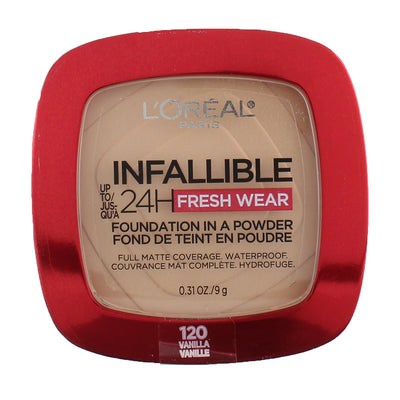 L'Oreal Paris Infallible 24 H Fresh Wear Foundation, Vanilla 120, 0.31 oz